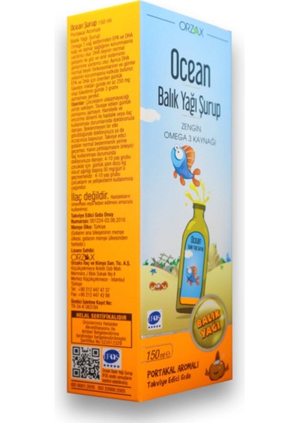 Portakal Aromalı Balık Yağı 150 ml Şurup