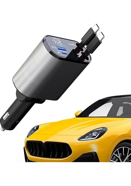 USB C Araç Şarj Aleti,4'ü 1 Arada Hızlı Şarj Araç Güç Adaptörü | 66W Araç USB Şarj Cihazı Çok Bağlantı Noktalı Evrensel Arabalar Off-Road Araçlar, Arabalar Için Çakmak Şarj Cihazı