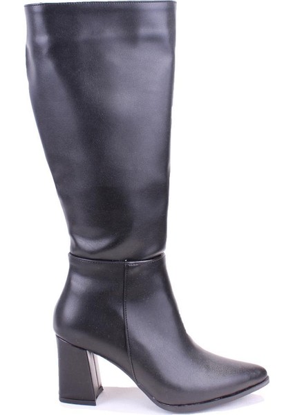 DZA07-117918001 Siyah Klasik Kalın Topuklu Kadın Çizme fiyatları