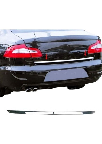 Skoda Superb Krom Bagaj Alt Çıtası 2008-2015 Paslanmaz Çelik (Sedan)