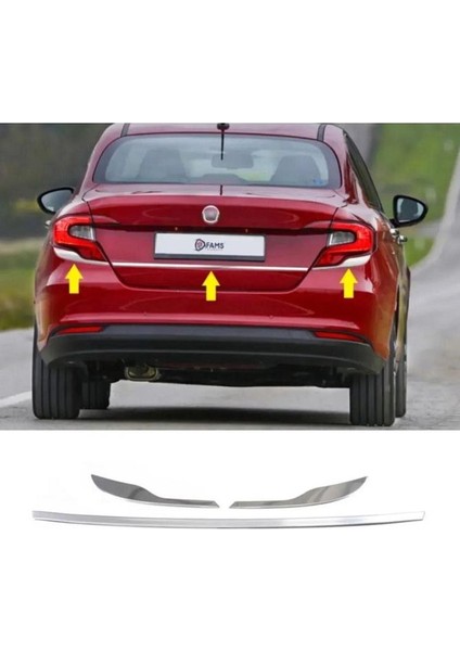 Fiat Egea Sedan Krom Stop Kaşı 3 Parça + Reflektör Çerçevesi 2 Parça 2015 Üzeri