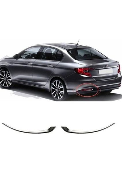 Fiat Egea Sedan Krom Stop Kaşı 3 Parça + Reflektör Çerçevesi 2 Parça 2015 Üzeri