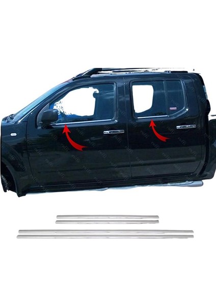 Nissan Navara Krom Cam Çıtası 4 Prç. 2006-2015 Arası P. Çelik