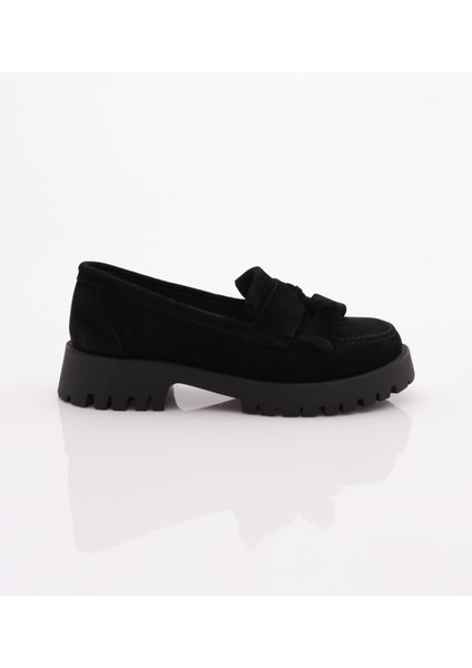 2840 Kadin Kalin Taban Püsküllü Loafer Ayakkabi