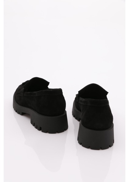 2840 Kadin Kalin Taban Püsküllü Loafer Ayakkabi modelleri