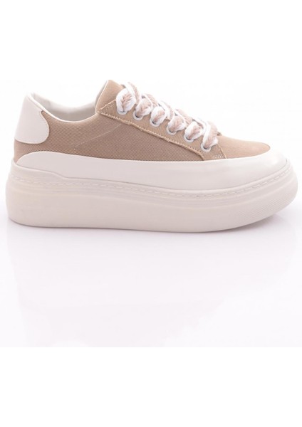 ES1501 Kadın Bağcıklı Kalin Taban Spor Ayakkabı