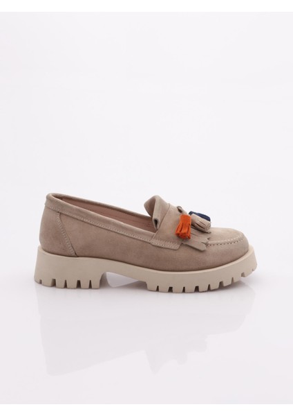 2836 Kadin Püsküllü Loafer Ayakkabi