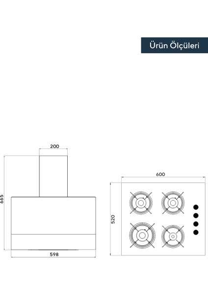 Beyaz 2'li Ankastre Cam Set (DA6-835  + KO-40TAHDF)