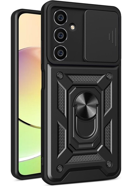 Samsung Galaxy A05S Kılıf Yüzüklü Sürgülü Kamera Korumalı Pars + Ekran Koruyucu
