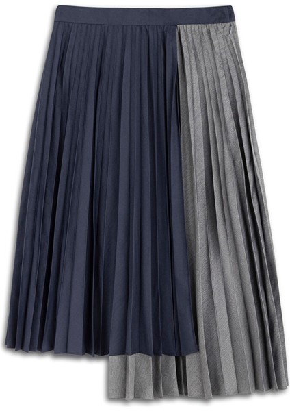 Pileli Colorblock Etek