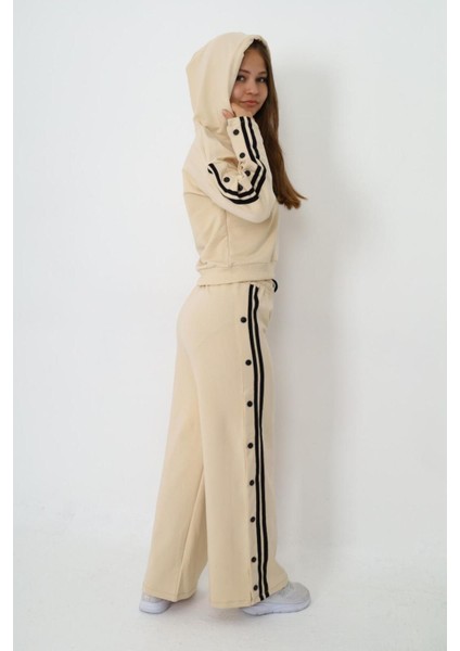 Kız Çocuk %100 Pamuk Kapüşonlu Uzun Kol Oversize Alt&üst Eşofman TAKIMI-AÜT-2024 modelleri