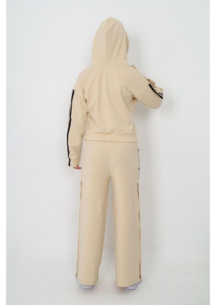 Kız Çocuk %100 Pamuk Kapüşonlu Uzun Kol Oversize Alt&üst Eşofman TAKIMI-AÜT-2024 indirimleri