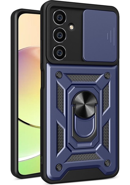Samsung Galaxy A05S Kılıf Yüzüklü Sürgülü Kamera Korumalı Pars + Ekran Koruyucu