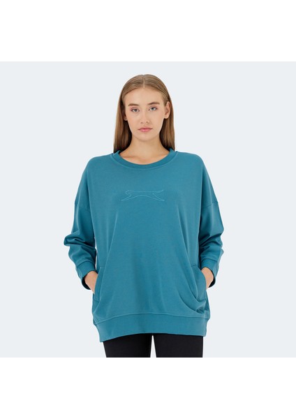 VIKENTI SW Kadın Oversize Sweatshirt Petrol