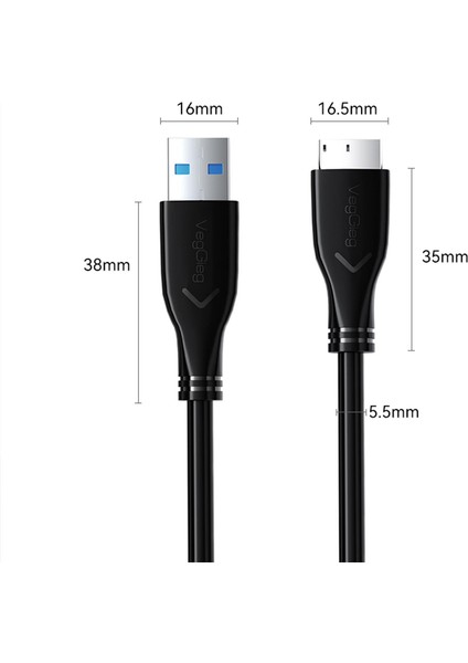 USB 3.0 Micro B Şarj ve Data HDD Kablosu 1 Metre