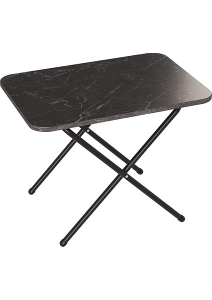 Nikita Siyah Mermer Katlanır Piknik Masası Balkon Masası