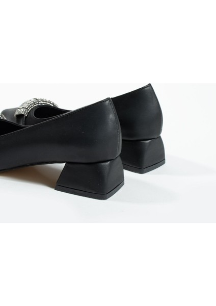 Maya Siyah Taş Detay Kadın Topuklu Ayakkabı modelleri