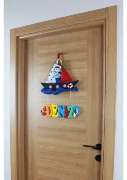 Deniz Isimli Dolgulu Denizci Bebek ve Hastane Odası Kapı Süsü fiyatları