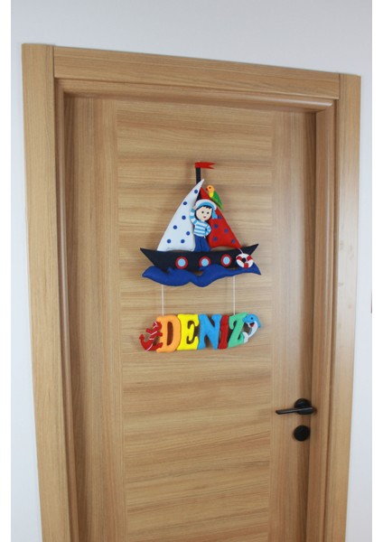 Deniz Isimli Dolgulu Denizci Bebek ve Hastane Odası Kapı Süsü fırsatları