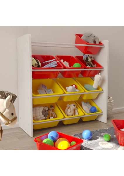 12 Sepetli Çok Amaçlı Oyuncak Dolabı Montessori Dolap fiyatları
