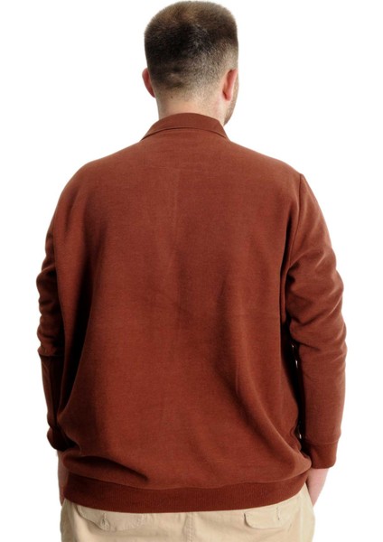 Büyük Beden Erkek Sweat Polo Selanik Nakışlı 20440 Kiremit fırsatları