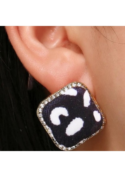 Desenli Kumaş Tasarım Küpe