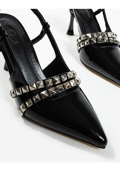 Davin Zımbalı Detay Bilek Bağlı Arkası Açık Kadın Klasik Topuklu Ayakkabı modelleri