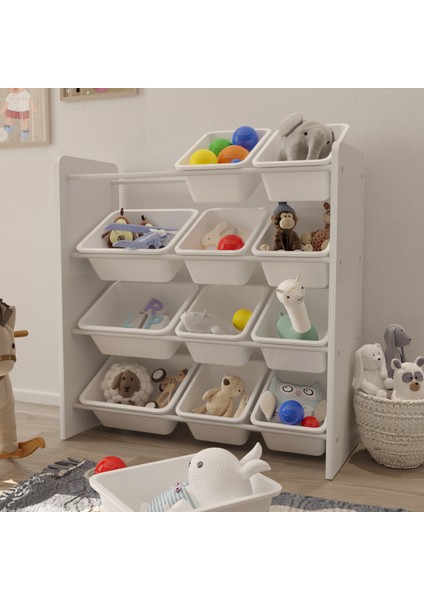 12 Sepetli Çok Amaçlı Oyuncak Dolabı Montessori Dolap modelleri