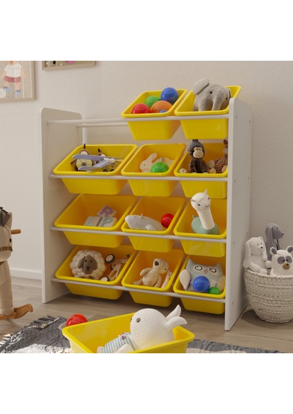 12 Sepetli Çok Amaçlı Oyuncak Dolabı Montessori Dolap modelleri