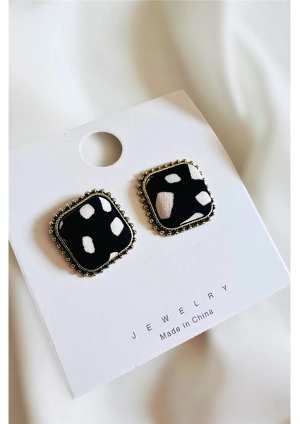 Desenli Kumaş Tasarım Küpe modelleri