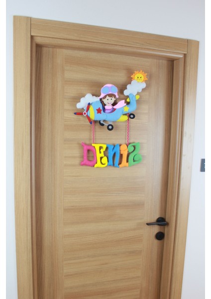 Deniz Isimli Uçak Kız Bebek Odası Kapı Süsü fırsatları