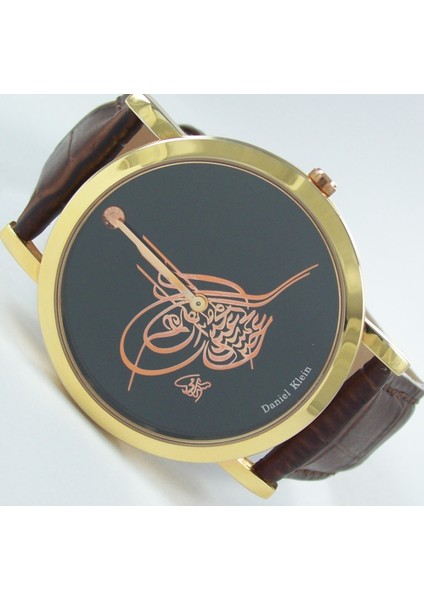 Osmanlı Tuğralı Kol Saati Deri Kayışlı Kol Saati Klasik Model Ince Kasa