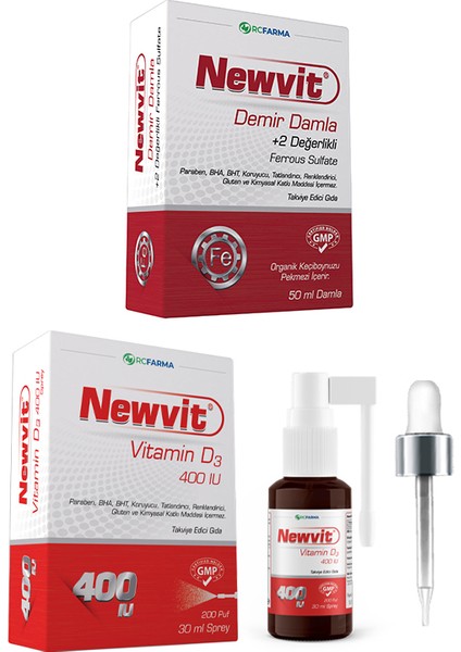 Newvit Demir Damla + Newvit D3 400 Iu Sprey