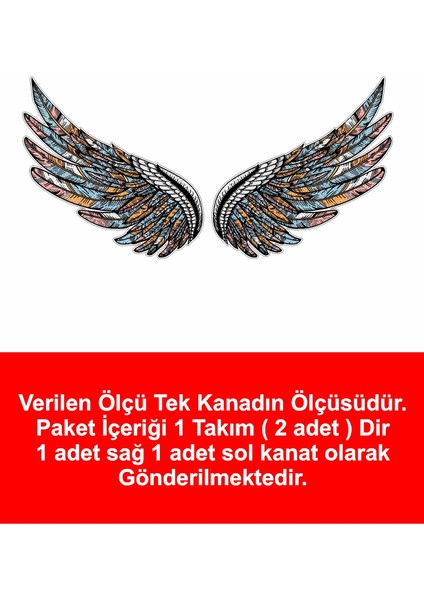 Kanat Melek Kanadı Araba Oto Motosiklet Karavan Sticker 00140