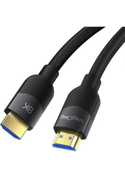 Premium 8k 60Hz 4K 120Hz Hdcp Arc Hdr Örgülü HDMI 2.1 Kablo 5 Metre