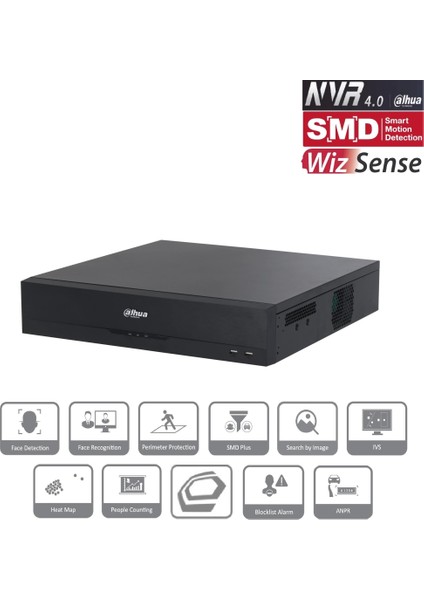 NVR5832-EI, 32KANAL, 32MPIX, H265+, 8 HDD Desteği, 1080P Kayıt, 384MBPS Bant Genişliği, 2 Port Gigabit Lan, Raıd 0/15/6/10, Nvr