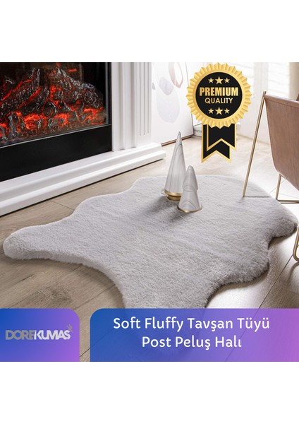 Soft Fluffy Tavşan Tüyü Peluş Dikdörtgen Halı Premium Kalite Süet Taban