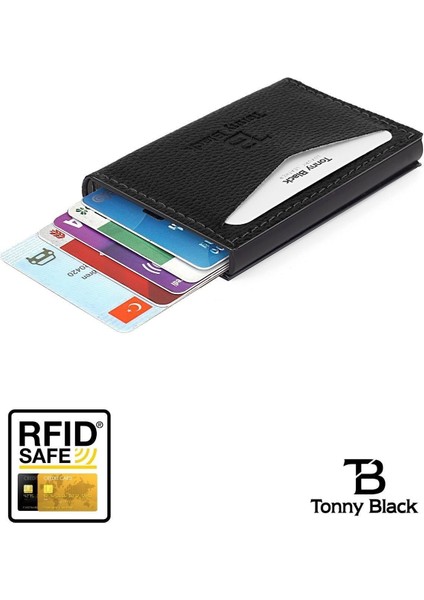 Tonny Black Hırsızlık Engelleyici Önleyici Rfid Korumalı Otomatik Mekanizmalı Kızaklı Kartlıklı