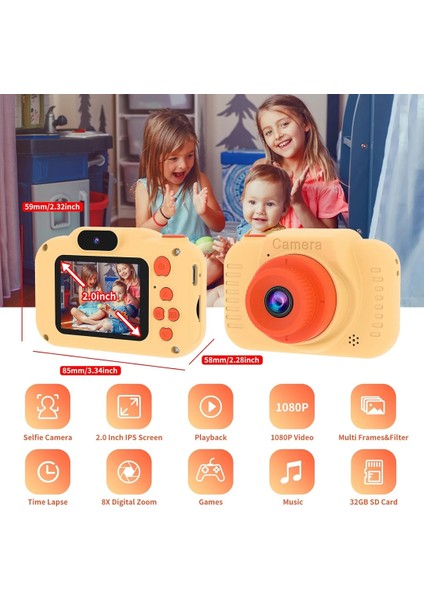 Çocuk Kamerası, Mini Şarj Edilebilir Dijital Kamera