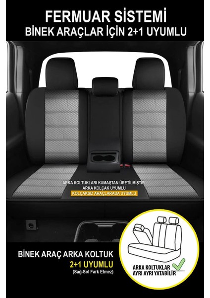 Renault Laguna 2008-2015UYUMLU Oto Koltuk Kılıfı Bronz Serisi - Gri fiyatları