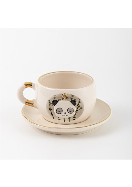 BSK Ceramics Handmade Panda Çay Fincanı Seramik El Yapımı