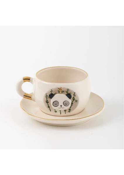 BSK Ceramics Handmade Panda Çay Fincanı Seramik El Yapımı