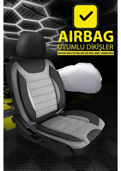 Seat Ibıza 2002-2008UYUMLU Oto Koltuk Kılıfı Bronz Serisi - Gri