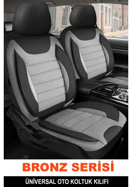 Peugeot 308 2014-UYUMLU Oto Koltuk Kılıfı Bronz Serisi - Gri