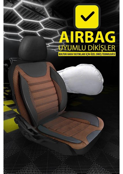 Opel Corsa 2000-2006UYUMLU Oto Koltuk Kılıfı Bronz Serisi - Kahve