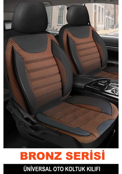 Skoda Fabıa 2000-2007UYUMLU Oto Koltuk Kılıfı Bronz Serisi - Kahve