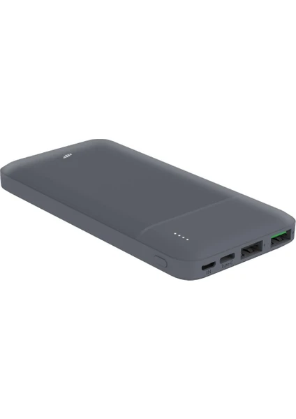 Mf Product MFB101 LED Işık Micro USB Type-C Girişli 10.000 Mah Taşınabilir Şarj Cihazı Powerbank Gri