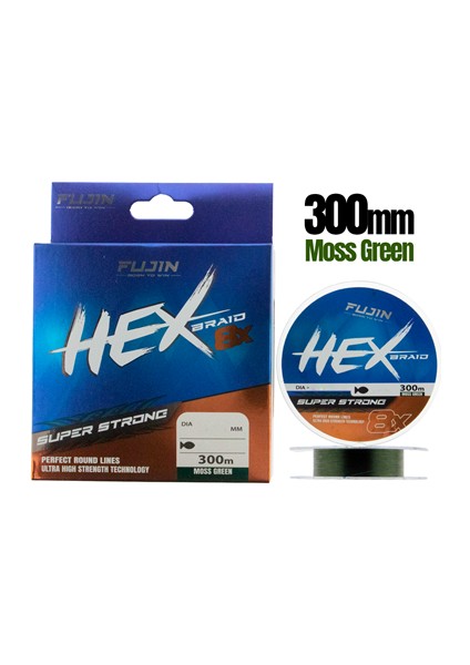 Hex Braid 8x 300MT Moss Green Pe Ip Misina