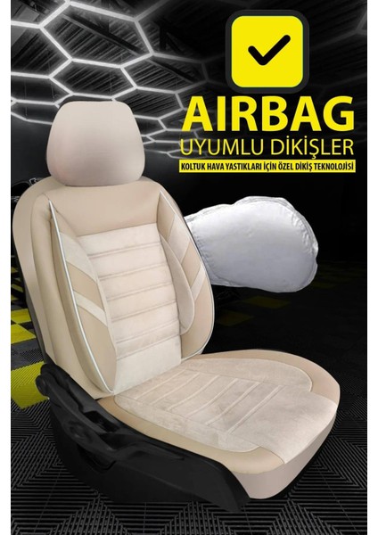 Seat Ibıza 2002-2008UYUMLU Oto Koltuk Kılıfı Confort Serisi - Ekstra Bej