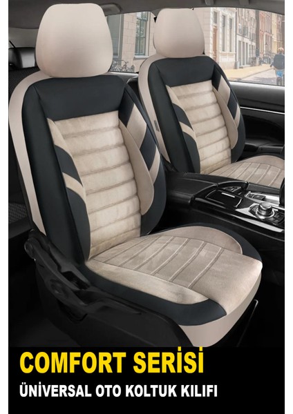 Vw Bora 1998-2004UYUMLU Oto Koltuk Kılıfı Confort Serisi - Siyah-Bej